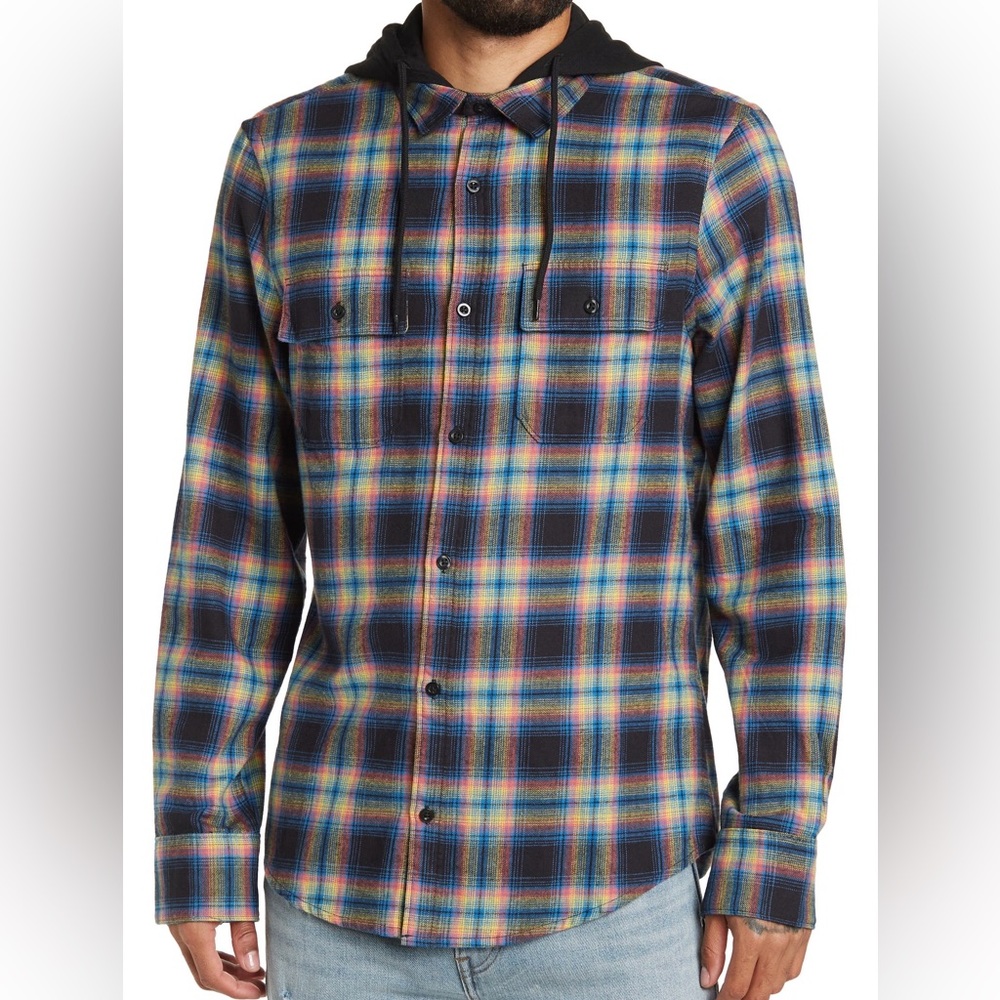 Abound Hooded Flannel Shirt (L)